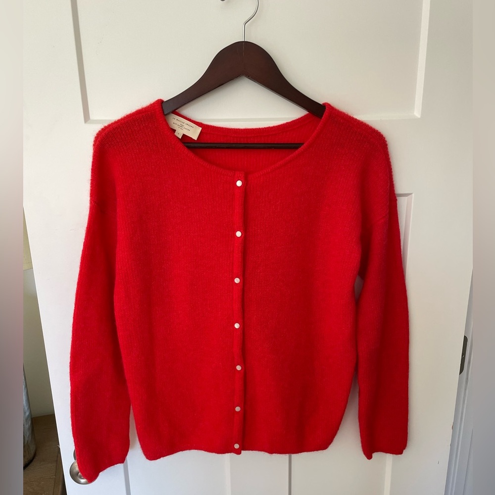 Sezane Gaspard Cardigan Red Knit NWOT